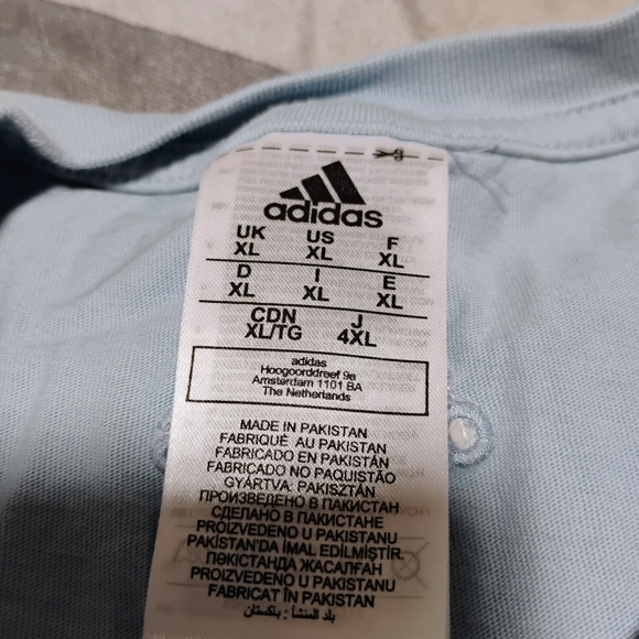 Adidas Men's Sky Blue Tee with Forest Green Logo - Picture 3 of 9